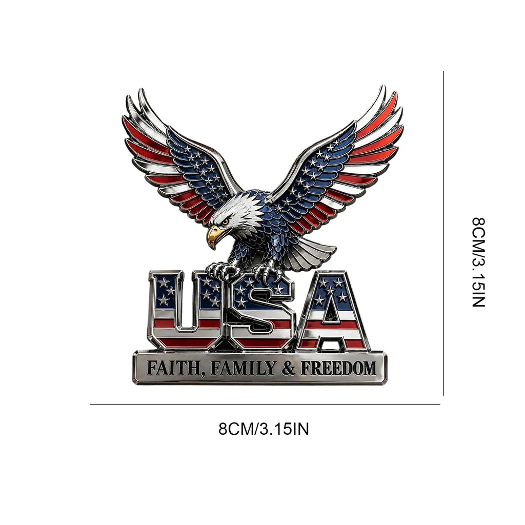 3D Metal US Army Veteran Car Emblem – Eagle & Flag Badge Vehicle Emblem Badge HIP