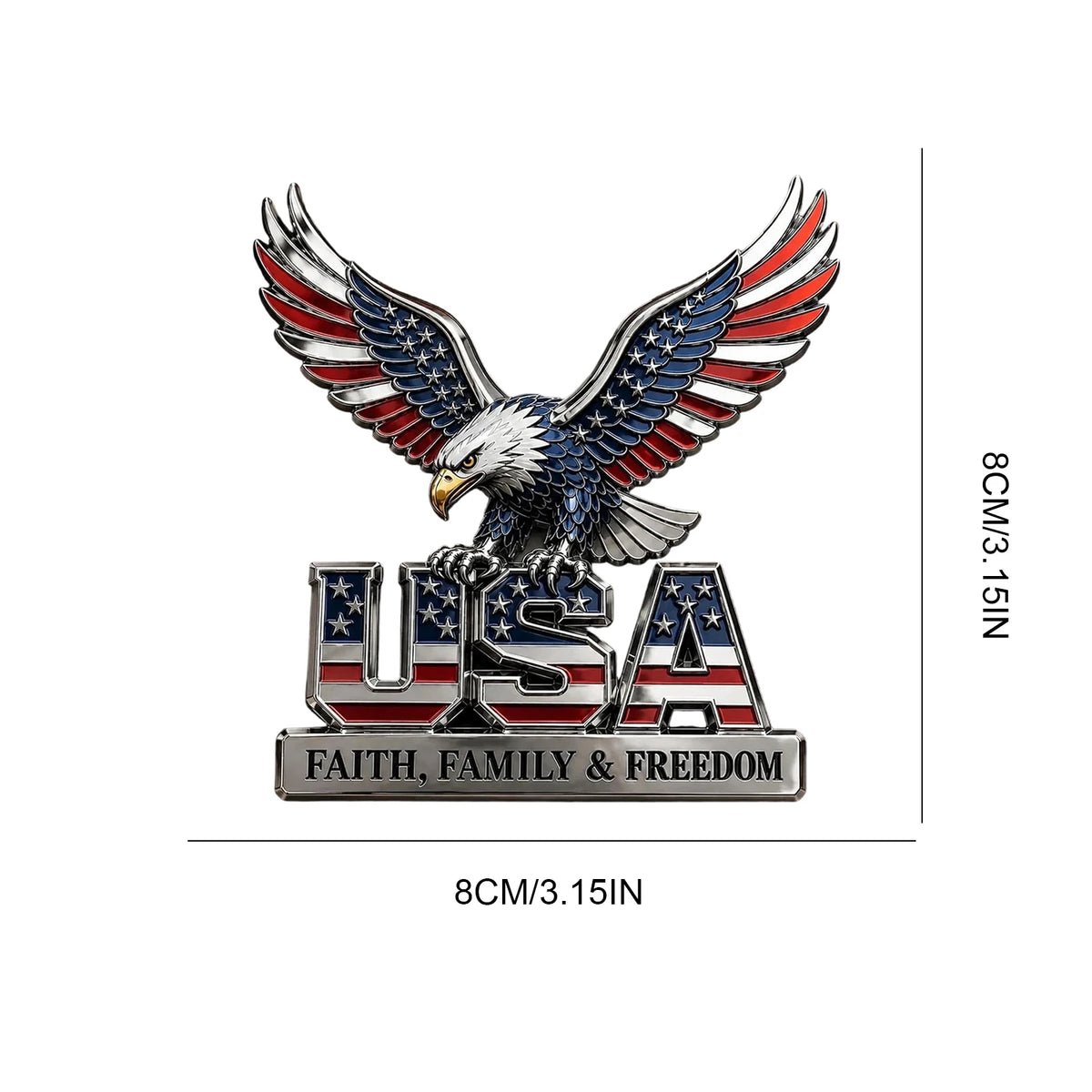 3D Metal US Army Veteran Car Emblem – Eagle & Flag Badge Vehicle Emblem Badge HIP