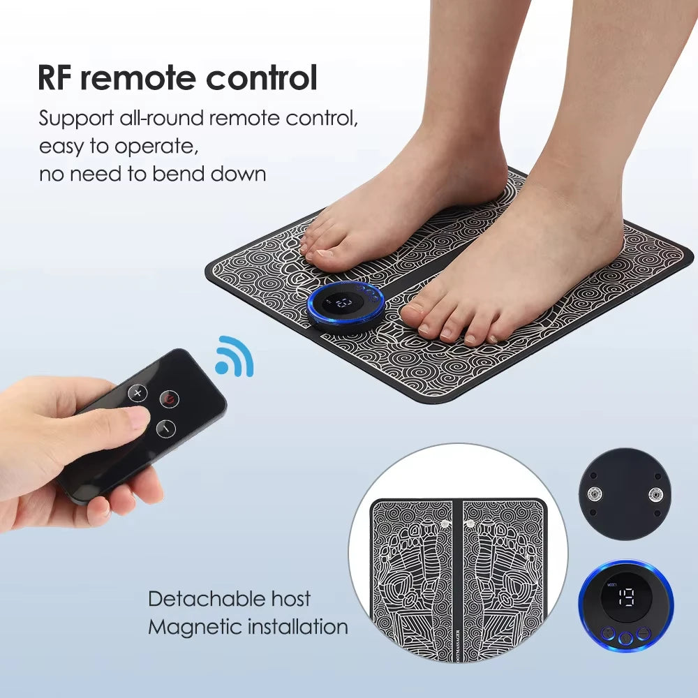 CAMMUO EMS Foot Massage Pad – 8 Modes, Portable & Foldable EMS Foot Massager HIP