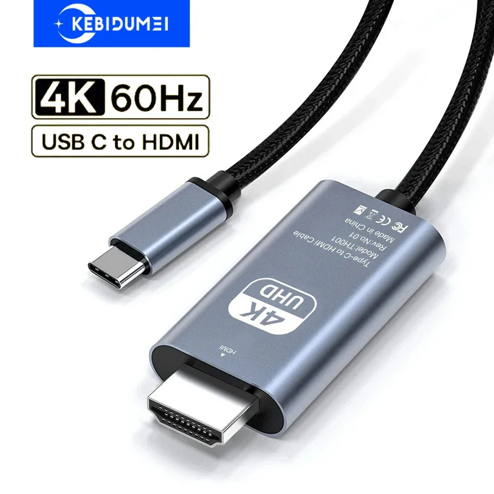 4K 60Hz USB-C to HDMI Cable Adapter – iPhone 15, MacBook, iPad USB-C HDMI Cable HIP
