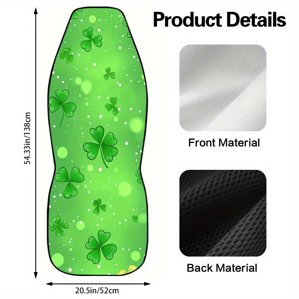 2-Pc St. Patrick's Day Shamrock Car Seat Covers | All Season Car Seat Covers HIP