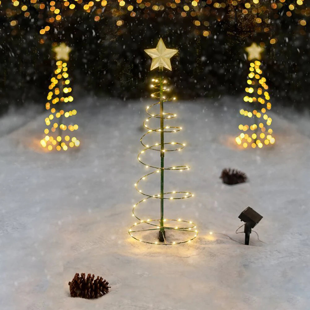 Christmas Tree Courtyard Lights Star Christmas Tree Decorative Light String LED Solar Powered Floor Plug in Light String Outdoor HIP