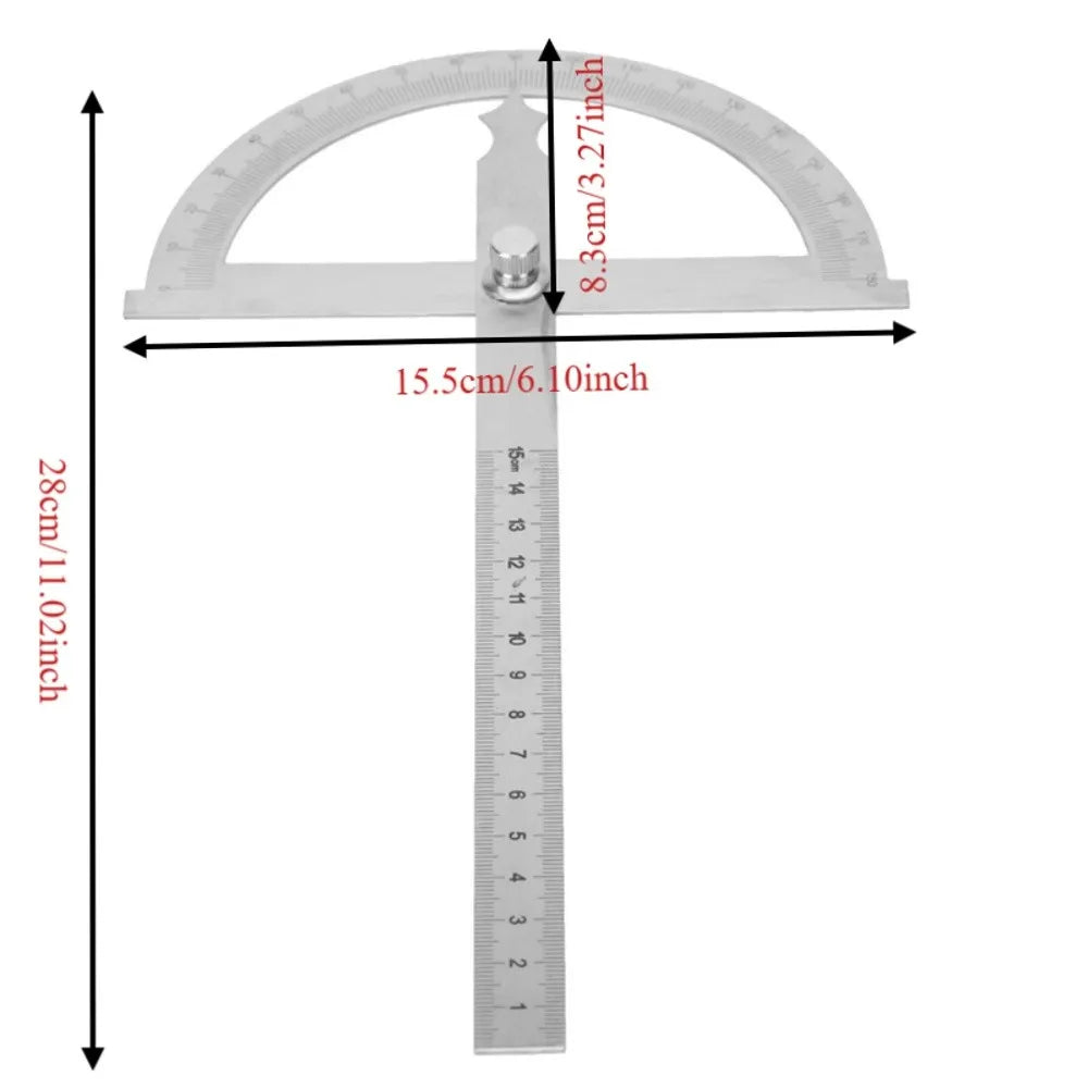 Stainless Steel Rotary Arm Protractor 15cm | 0–180° Ruler Rotary Arm Protractor HIP