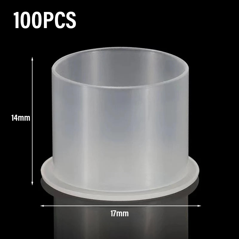 100pcs Tattoo Cup Makeup Holder Silicone Pigment Cups Ink Cups Silicone Pigment Cups Pigment Tattoo Ink Caps Cup Accessories HIP Fat Base-L-100Pc