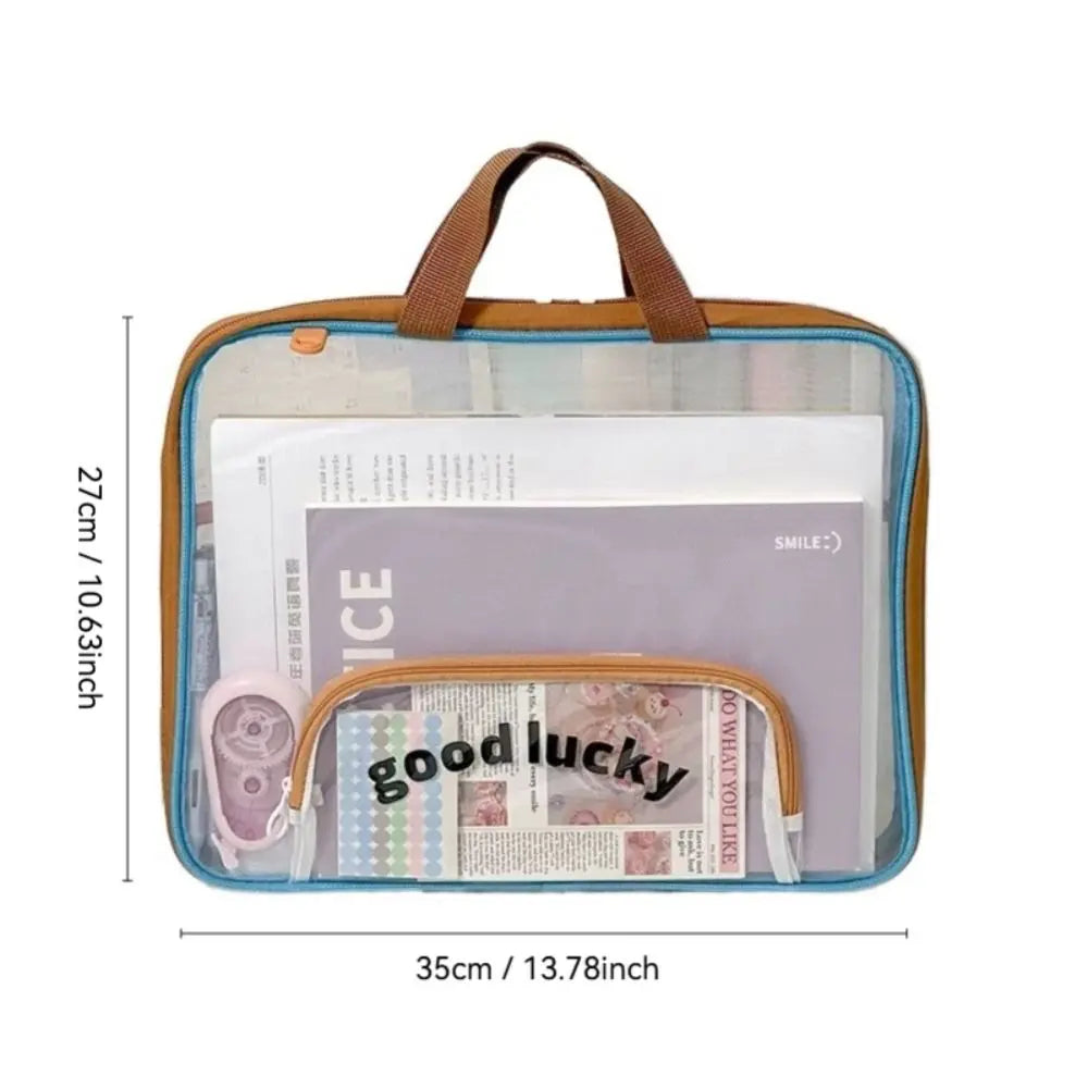 Portable Mesh A4 File Bag – Transparent Document Organizer File Organizer Bag HIP