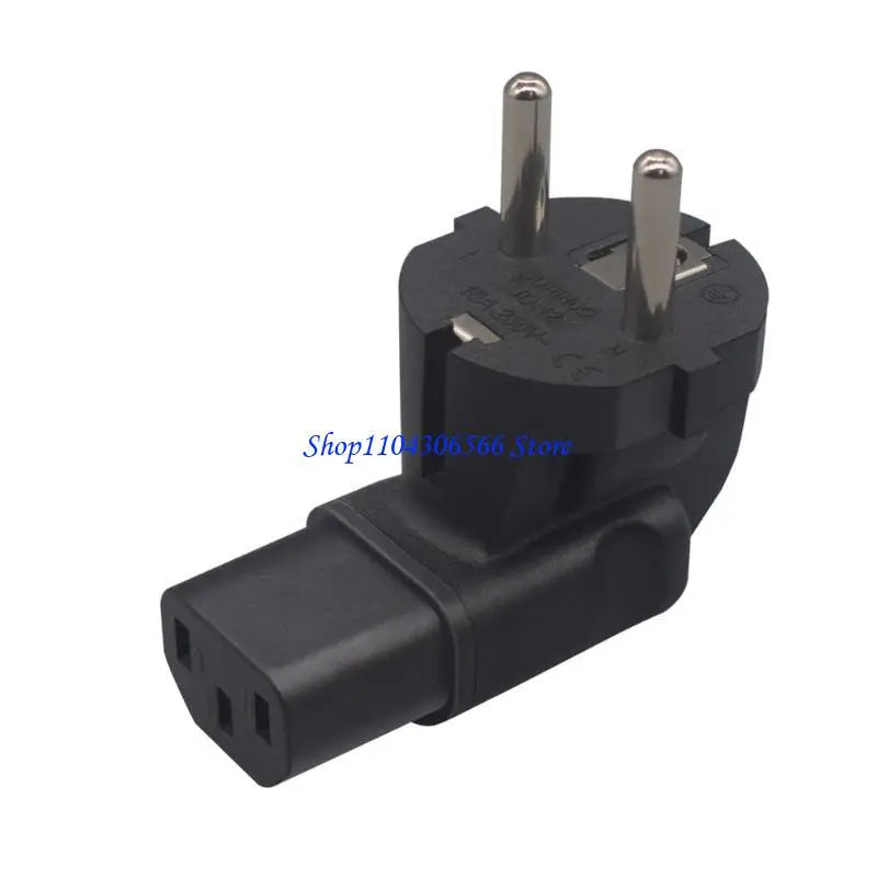 90° EU 4.8mm 2-Prong to C13 Power Adapter for Computers Power Plug Adapter HIP