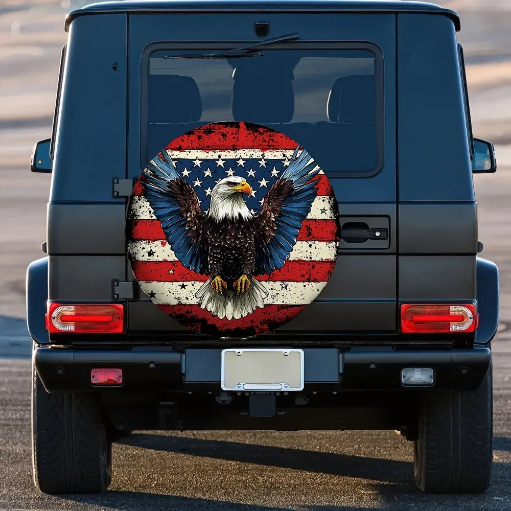 American Flag Eagle Spare Tire Cover – Waterproof Polyester Spare Tire Cover HIP 1 15 in