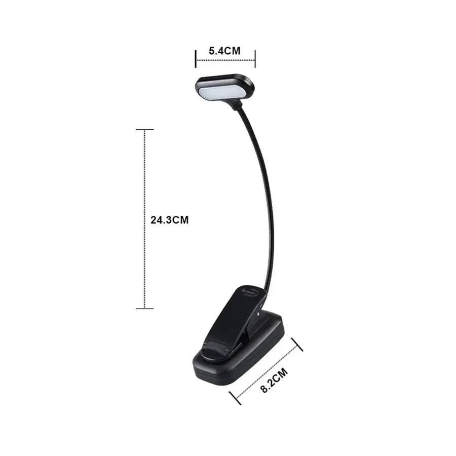 Adjustable LED Clip-On Book Lamp Table Battery Powered Flexible Study Learning Desk Lamp Portable Bedroom Reading Night Light HIP Style 1