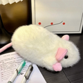 Fancy Rat Plush Pencil Case – Soft Animal Pouch 20cm Plush Pencil Case HIP Beige