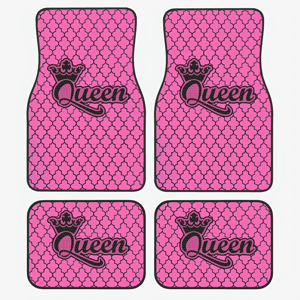 Pink Queen Crown Car Floor Mats – 4pc Set | SUV, Van & Truck Car Floor Mats HIP 1