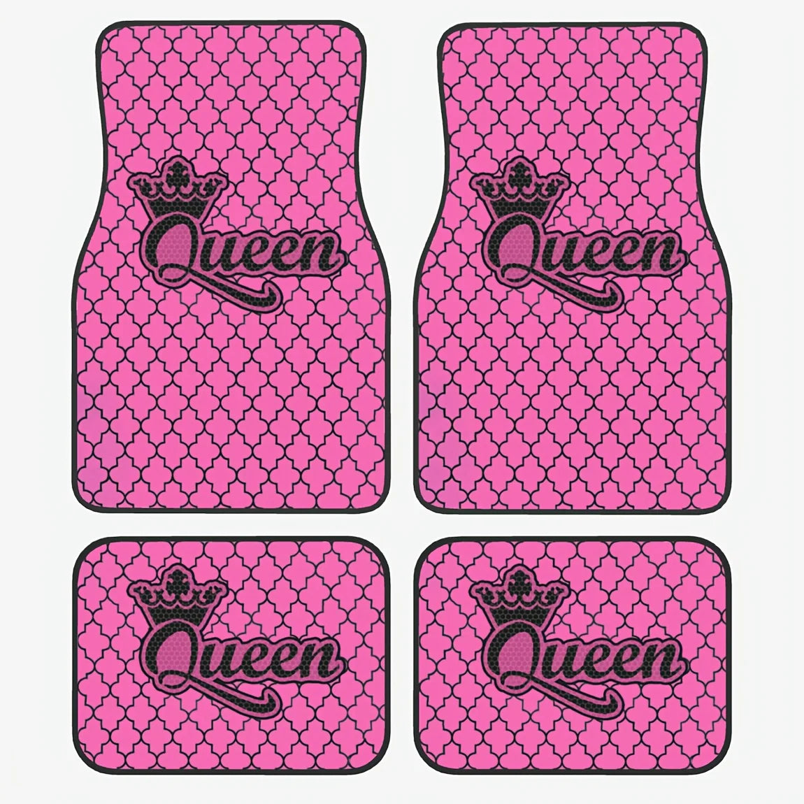 Pink Queen Crown Car Floor Mats – 4pc Set | SUV, Van & Truck Car Floor Mats HIP 1