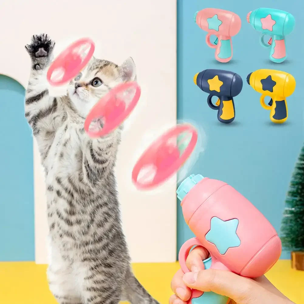 Flying Disc Cat Interactive Teaser Fetch Toy for Small Kittens Dogs Chasing Pet Funny Teaser Supplies Cat Games Pet Accessories HIP