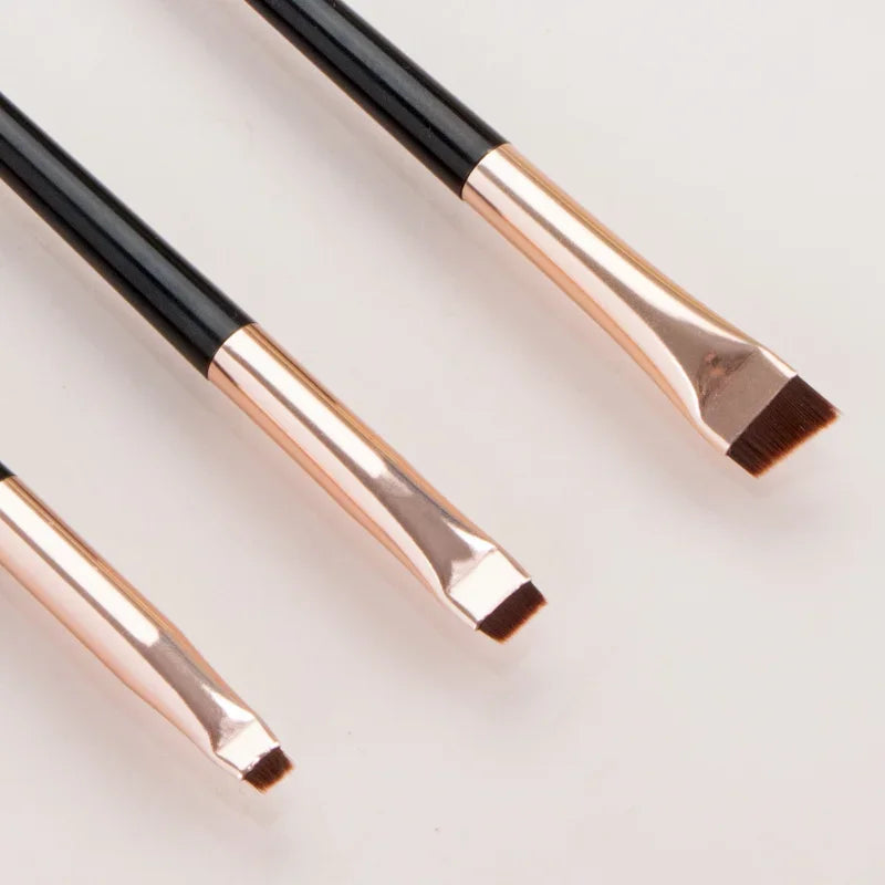 3-Piece Eyeliner & Eyebrow Brush Set – Flat Blade Makeup Brushes Eye Makeup Brush Set HIP