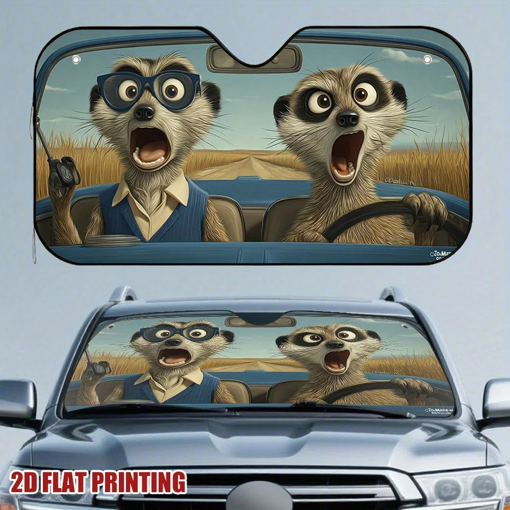 Funny Meerkat Car Sun Visor – Glare & Heat Blocking Shield Car Sun Visor HIP 1-S