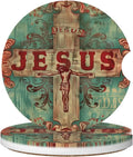 Christmas Nativity Ceramic Car Coasters 2-Pack | Absorbent Ceramic Car Coasters HIP 2 Ceramic Cork