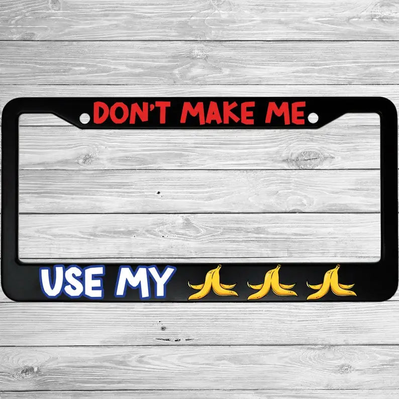 Funny Gaming Banana Aluminum License Plate Frame 12x6" License Plate Frame HIP