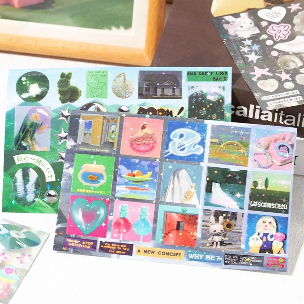 72-Sheet Scrapbooking Sticker Book – Shallow Dream Realm PET Scrapbooking Sticker Book HIP