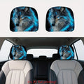 2-Pack Blue Wolf Print Car Headrest Covers – Universal Fit Car Headrest Covers HIP black