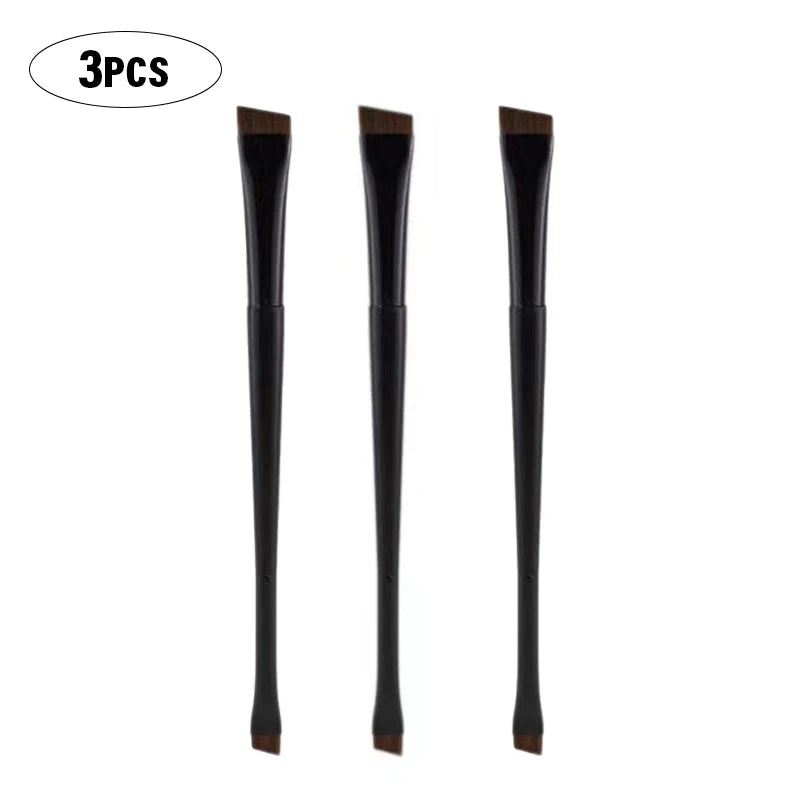 Professional Eyebrow Brush Eyeliner Angled Flat Head Blade Eye Liner Brow Contour Makeup Brushes Double-head Makeup Tool 1~10PC HIP Long B-3Pc