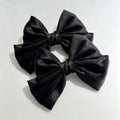 Pearlescent Bow Hair Clip – Glitter Hairpin for Girls Girls Hair Clip HIP C43-Black 2pcs