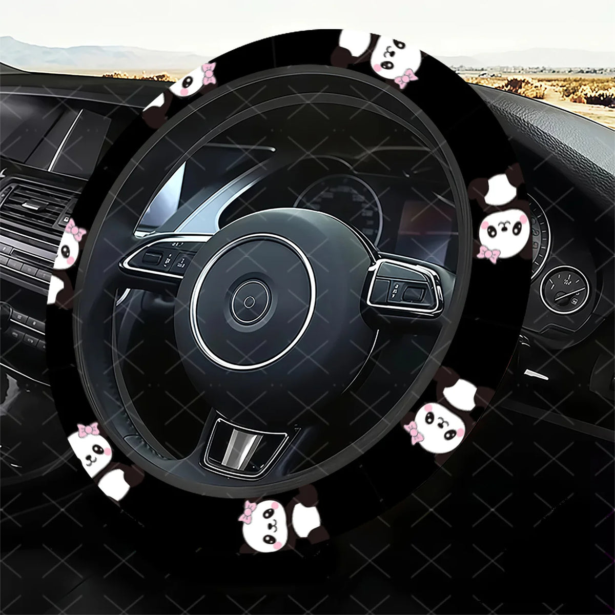 Panda Bow Steering Wheel Cover – Universal Fit Cars SUVs Trucks Steering Wheel Cover HIP