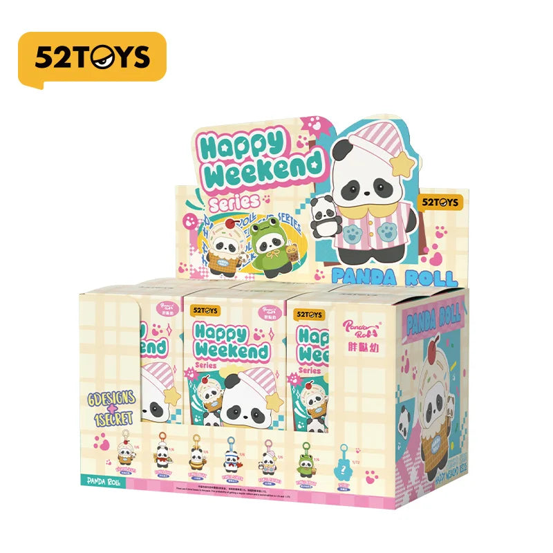 52TOYS Panda Roll Happy Weekend Plush Blind Box – 14–15cm Plush Blind Box HIP 1 Box Random 6 Pcs