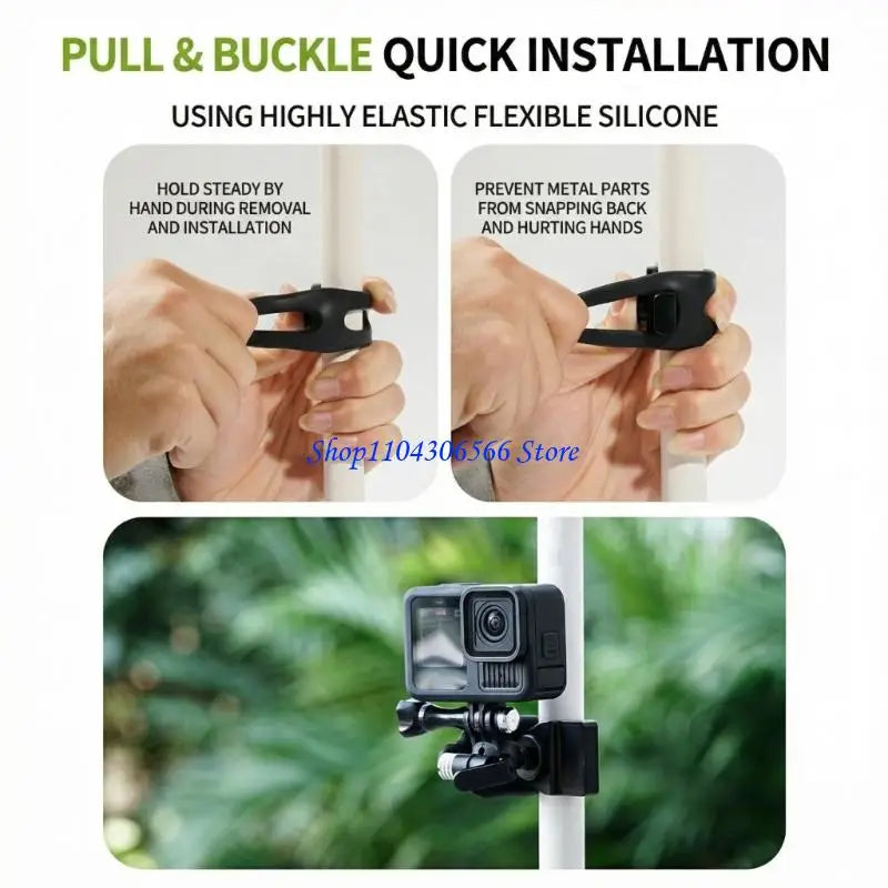 Flexible Silicone Action Camera Mount – Mini Adjustable Bracket Camera Mount Bracket HIP