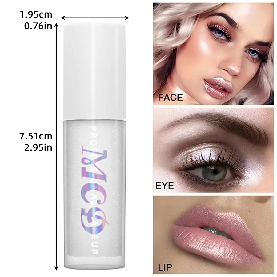 7-Color Diamond Liquid Highlighter Spray – Glitter Body Glow Liquid Highlighter Bronzer HIP