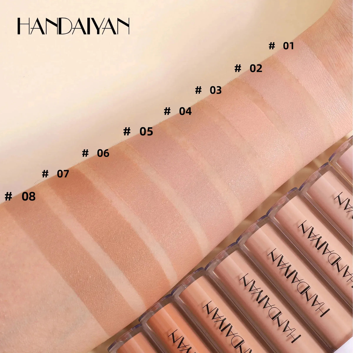 HANDAIYAN 8-Shade Full Coverage Liquid Concealer – Waterproof Liquid Concealer HIP
