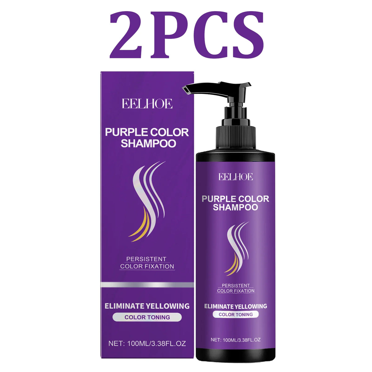 Purple Toning Shampoo – Anti-Brass, Color Lock & Hydration Purple Toning Shampoo HIP 2PCS