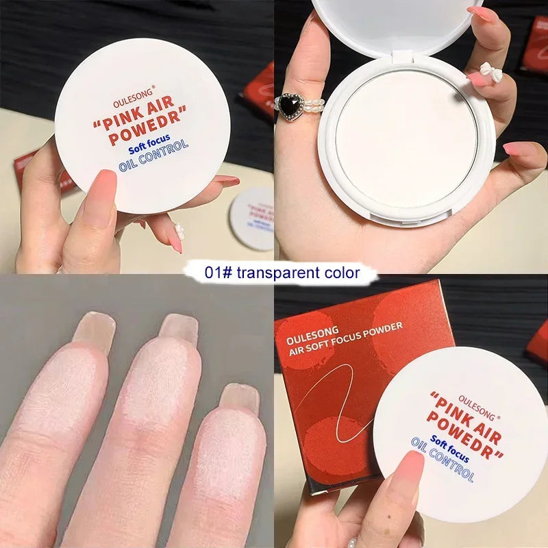 Pressed Powder Transparent White Brighten Oil Control Concealer Lasting Natural Face Makeup Setting Powder Waterproof Cosmetic HIP 01 transparent color