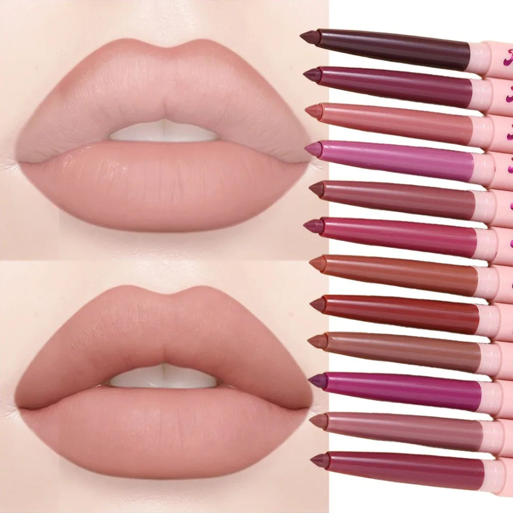Matte Velvet Lip Liner Pencil Waterproof Precise Outline Lipstick Pen Shaping Plump Lips Contour Sexy Red Lasting Lip Makeup HIP