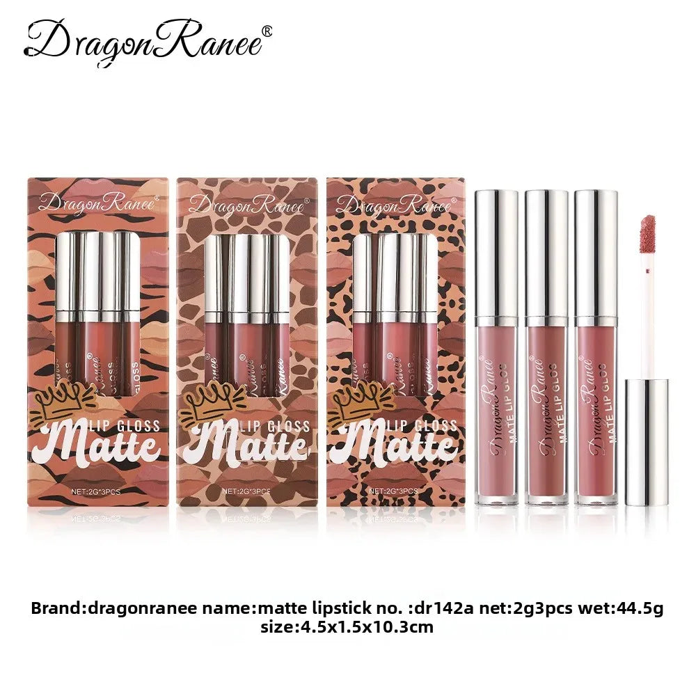 Dragon Ranee 3-Pack Matte Liquid Lipstick Set – Long-Lasting Matte Liquid Lipstick HIP
