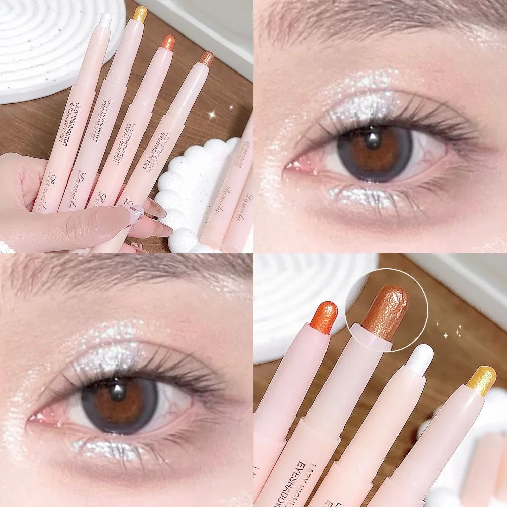 Pearl Glitter Aegyosal Eyeshadow Stick Shimmer Highlighter Pen for Under Eye Brightening Fine Sparkle Waterproof Liner Makeup HIP