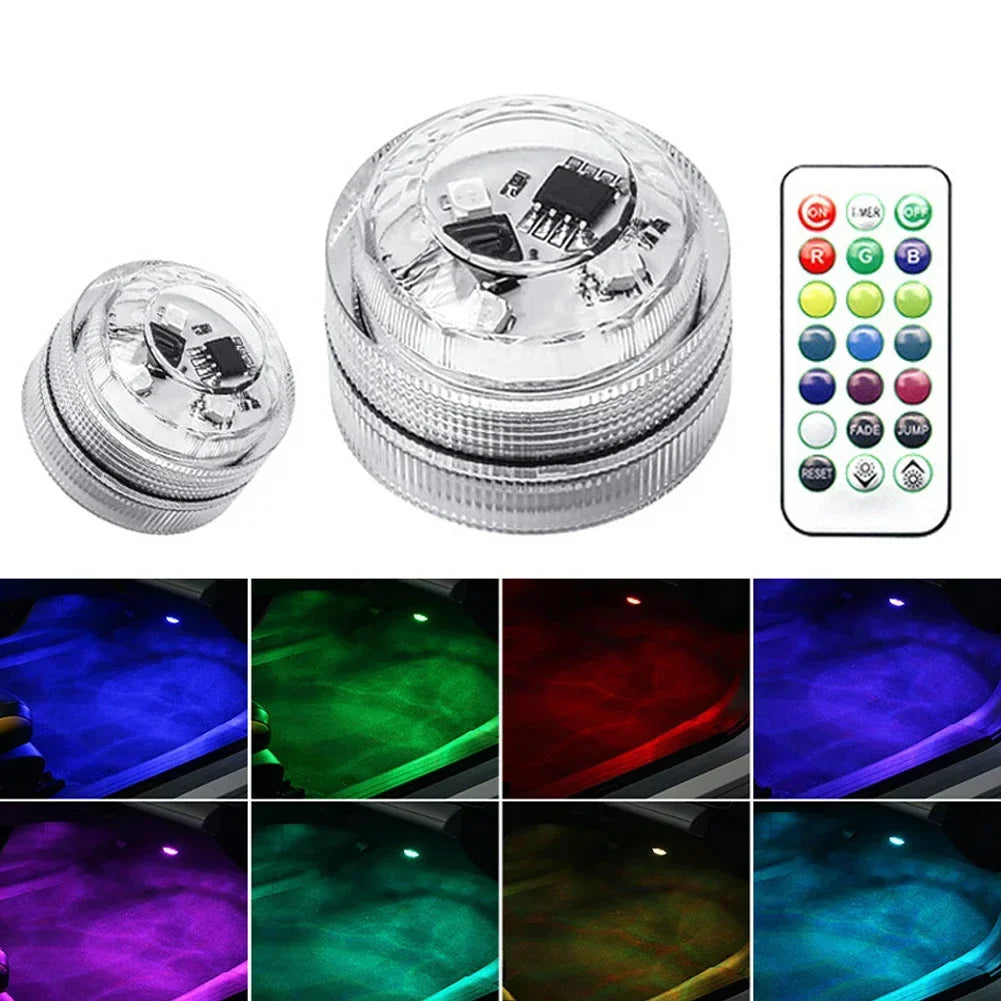 IP67 Waterproof Submersible LED Underwater Light Battery Operated RGB Night Light For Fish Tank Swimming Pool Wedding Party Lamp HIP