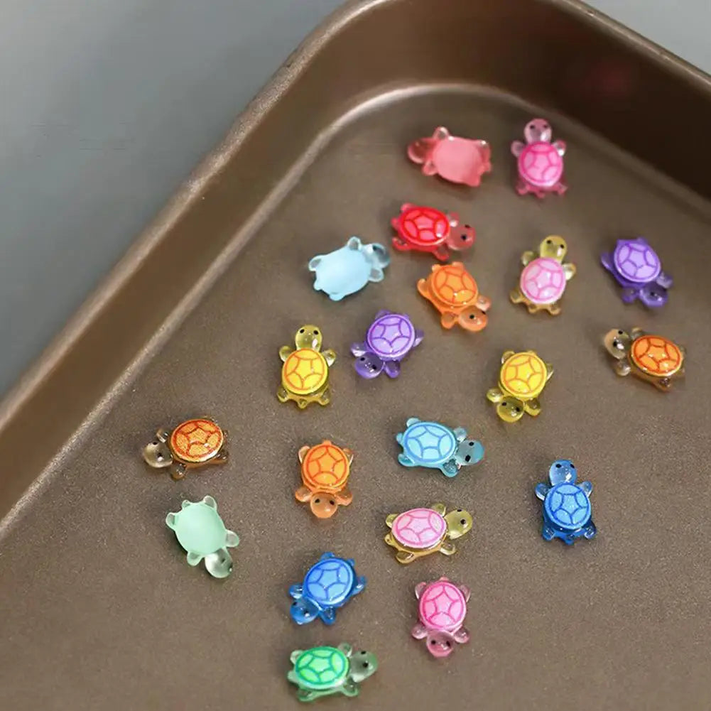 1.1/17cm Cute Cartoon Luminous Turtle Storage Box Home Decor Resin Crafts Glowing Small Turtle Toy Storage Case Home Decoration HIP