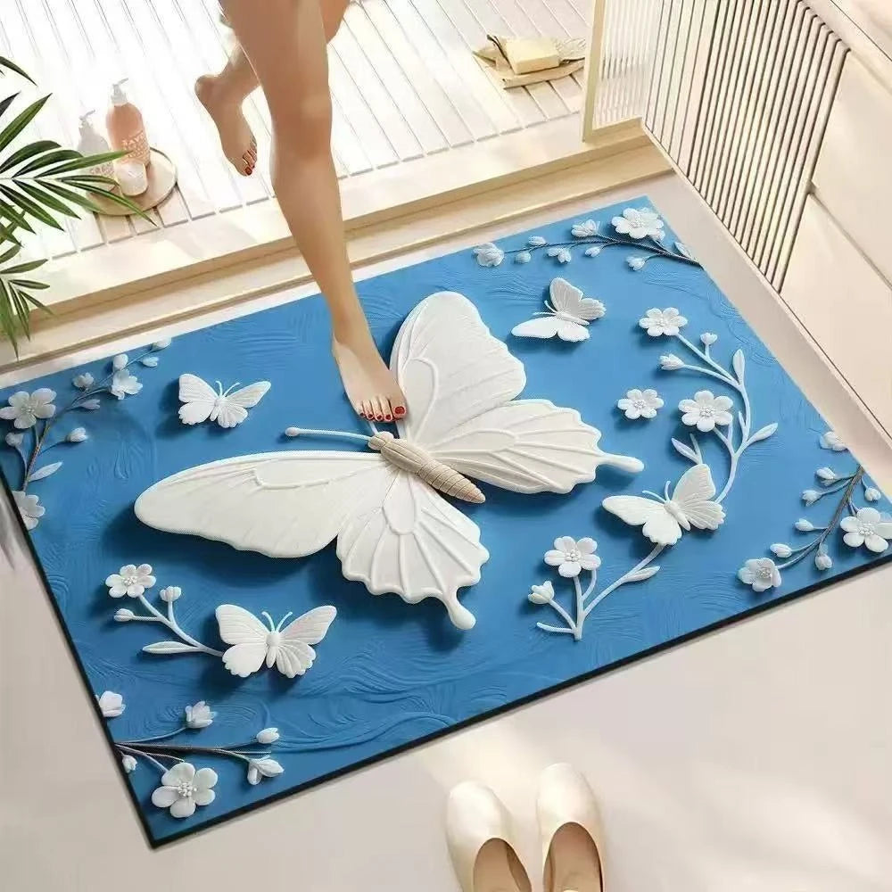 American Farmhouse Floral Doormat – Non-Slip Entryway Rug Decorative Floor Mat HIP