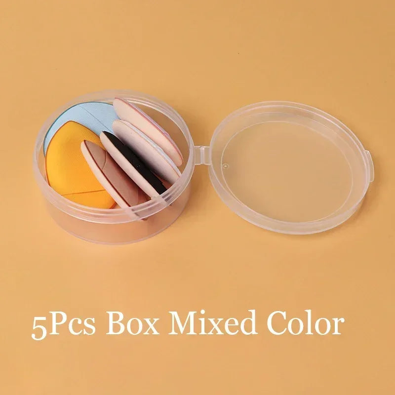 3/10pcs Mini Size Professional Cosmetic Cushion Puff Concealer Foundation Detail Puff Finger Puff Set Makeup Sponge Beauty Tool HIP Mix In Box 5Pcs