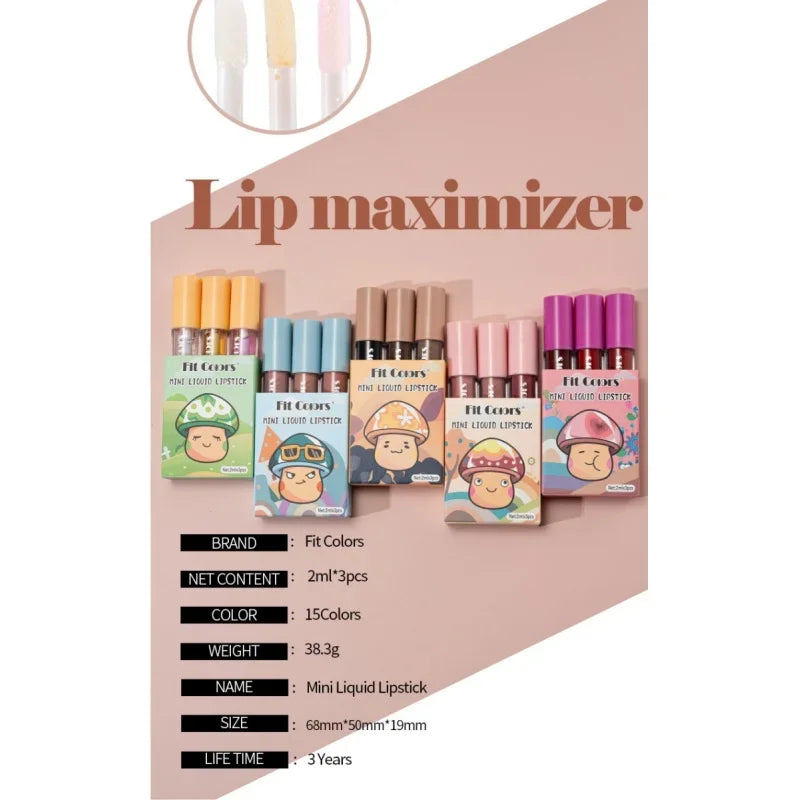 Fruit Scented Lip Oil Set – Avocado, Strawberry & Peach 3 Pcs Lip Oil Gloss Set HIP
