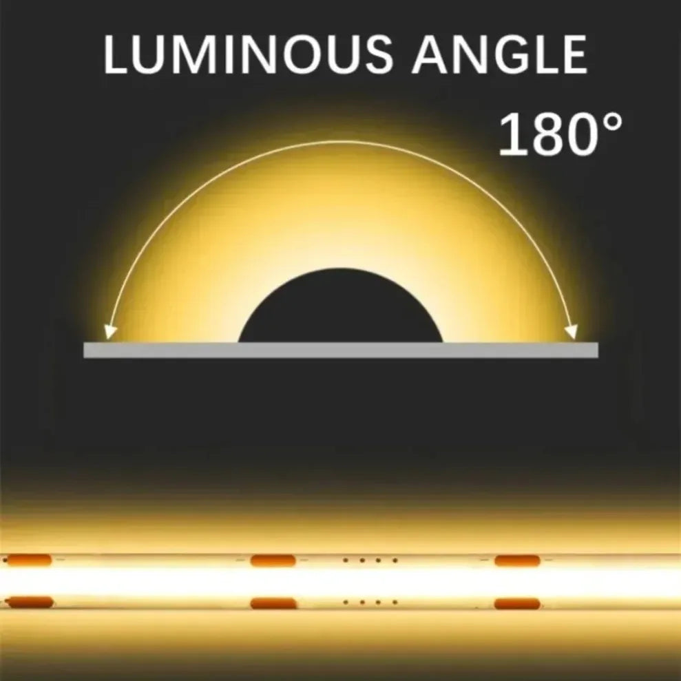 COB LED Strip 12V/24V 5M–20M Flexible Tape 3000K–6000K COB LED Strip Light HIP