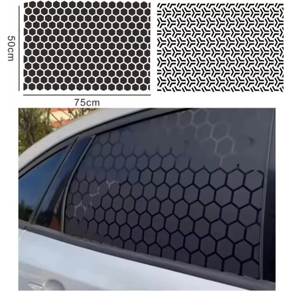 Honeycomb Matte Black Car Window Vinyl Sticker 75x50cm Car Window Decal HIP