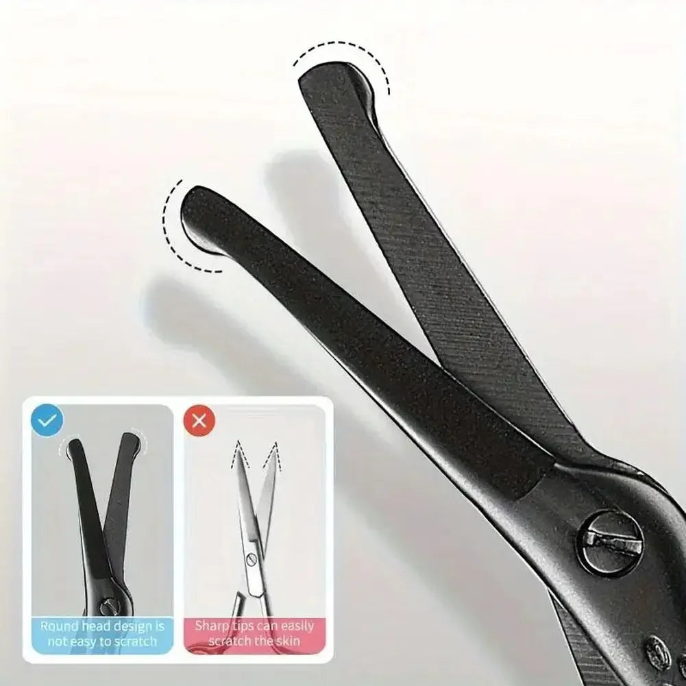 Safety Round Tip Nose & Eyebrow Hair Scissors – Stainless Steel Grooming Scissors HIP