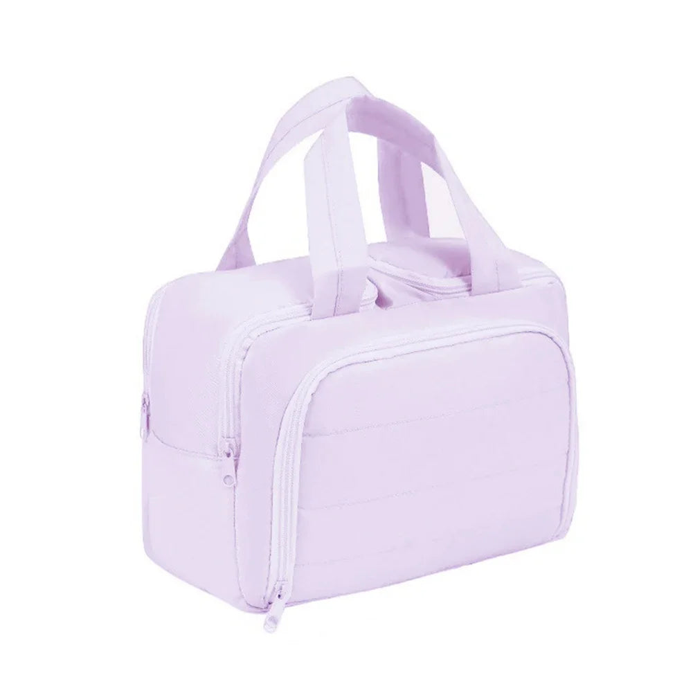 Large Capacity Cosmetic Bag Waterproof with Multiple Compartments Lightweight Men Women Travel Toiletries Makeup Pouch Bag HIP Purple