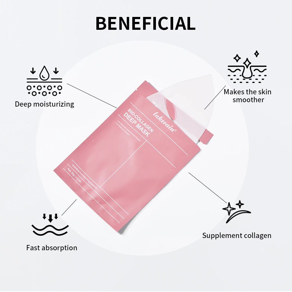 4pcs Bio-Collagen Deep Face Mask Overnight Mask Moisturizing Improvement Pore Brightening Face Firming Skincare HIP