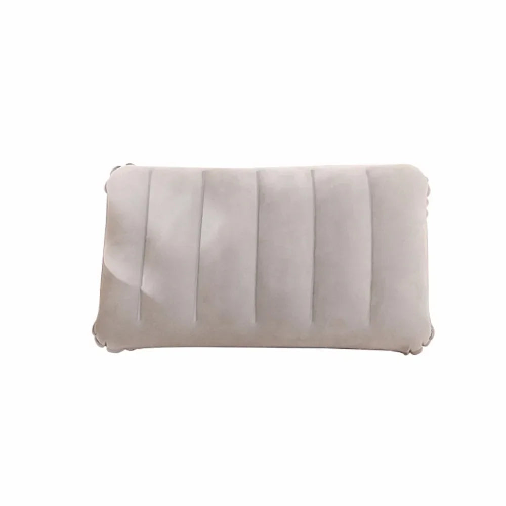 Portable Pillow Travel Air Cushion Inflatable Double Sided Flocking Cushion Camp Beach Car Plane Head Rest Bed Sleep HIP