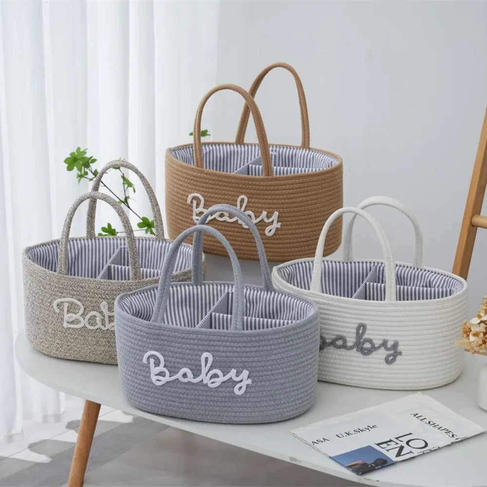 Large Cotton Rope Baby Nappy Storage Basket & Organiser Storage Basket HIP