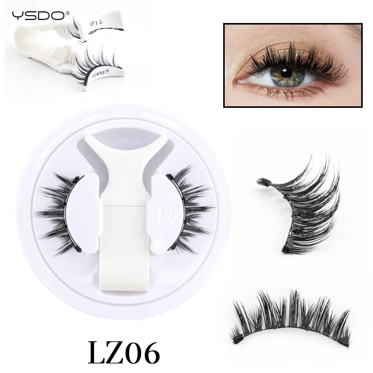 1 Pair 3D Magnetic Eyelashes Set with Reusable Lshes Tweezers Natural Soft False Lashes Eyelash Extension Tools Kit HIP LZ06