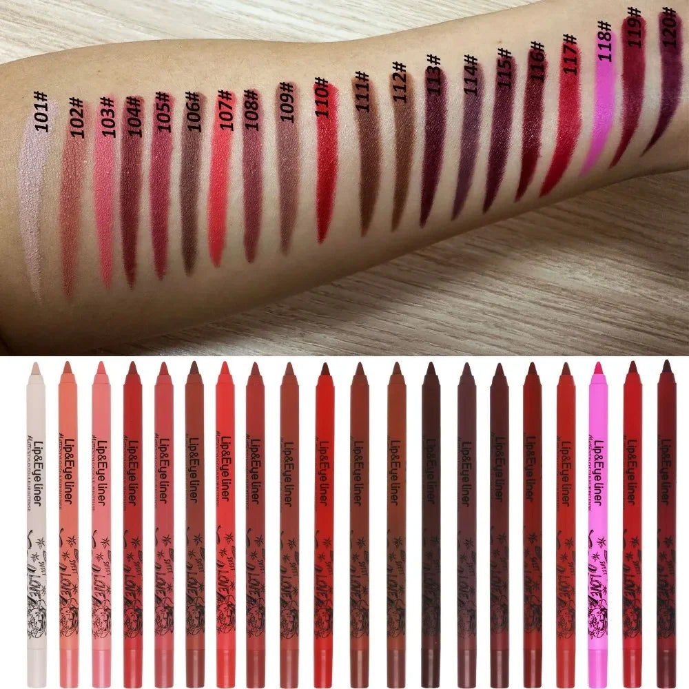 20 Color Slim Lip Liner Pencil Sexy Pink Brown Rose Lip Outline Matte Nude Lipstick Contouring Tint Waterproof Crayon Pen Makeup HIP