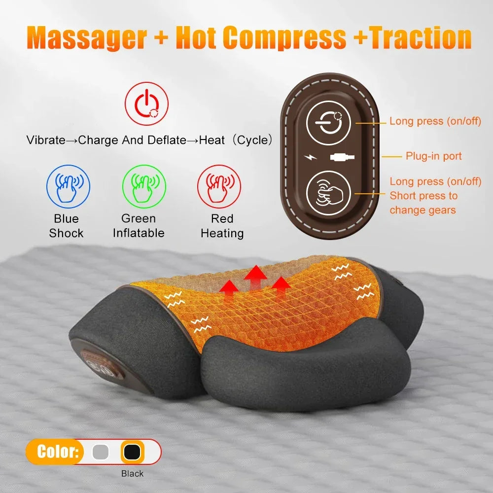 Neck Massage Pillow with Heat & Vibration | HIP Neck Massage Pillow HIP Hot-Traction B