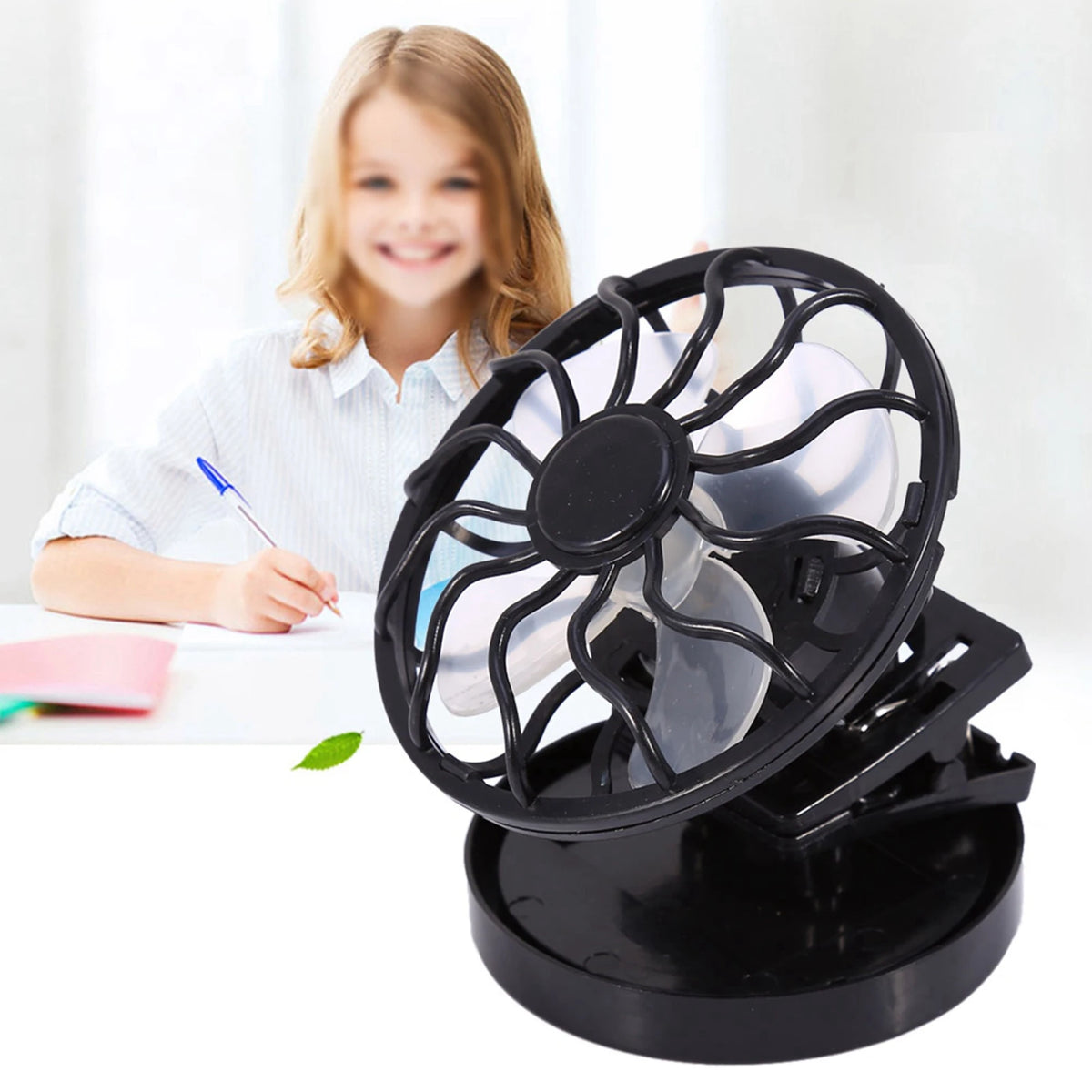 Electric Fan Solar Fan Electric Mini Clip On Solar Fan Air Conditioner Cooling Cell Fan Travel Camping Hiking Cooling Travel Fan HIP